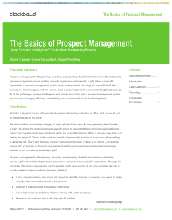 The Basics of Prospect Management
