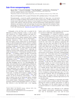 Sub-10 nm nanopantography - UH Department of Chemical and