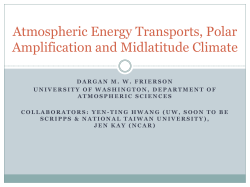 Studies of the General Circulation of the Atmosphere with a