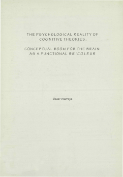 THE PSYCHOLOGICAL REALITY OF COGNITIVE THEORIES