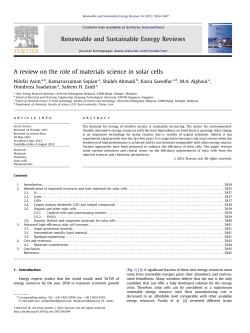 A review on the role of materials science in solar cells