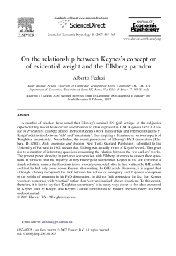 On the relationship between Keynes`s conception of