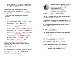 Overview of Colossians