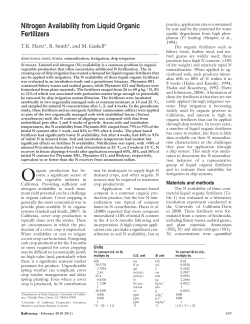 Nitrogen Availability from Liquid Organic Fertilizers