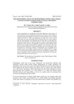 BIO-MONITORING STUDY ON TROPOSPHERIC OZONE USING