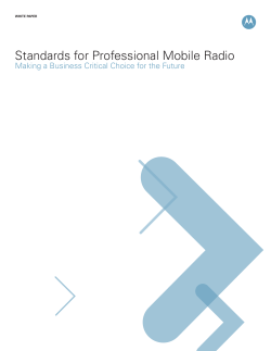Standards for Professional Mobile Radio