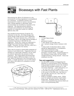 Bioassays with Fast Plants
