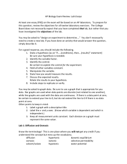 AP Biology Exam Review: Lab Essays