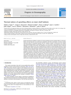 Thermal indices of upwelling effects on inner
