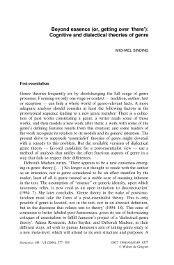 Cognitive and dialectical theories of genre