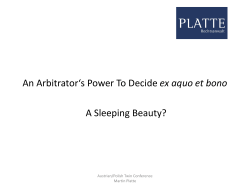 Martin Platte - Arbitrator`s power to decide ex aequo et bono