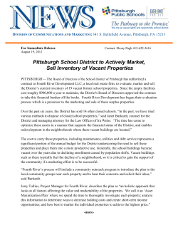 PRESS RELEASE 081912 - Fourth River Development