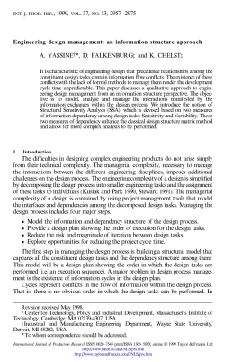 Engineering design management: an information structure approach