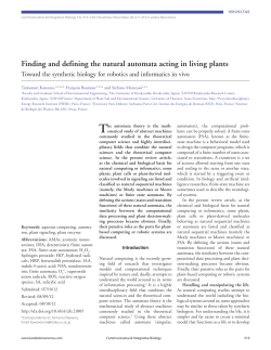 Finding and defining the natural automata acting in living plants