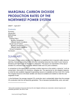 marginal carbon dioxide production rates of the northwest power