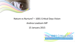 Nature vs Nurture? &ndash; 1001 CriKcal Days Vision Andrea