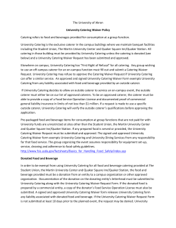 Catering Waiver Request Form