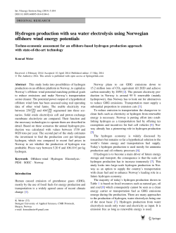 Hydrogen production with sea water electrolysis using Norwegian