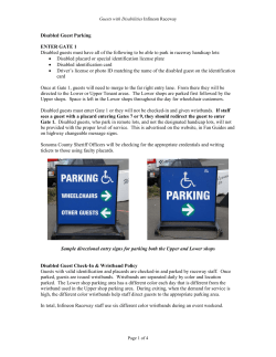 Disabled Guest Parking ENTER GATE 1