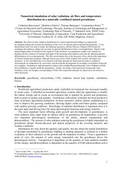 Numerical simulation of solar radiation, air flow and temperature