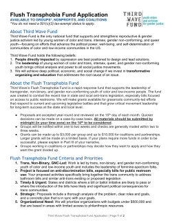 Flush Transphobia Fund Criteria and Priorities