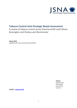 Inner North West London - Joint Strategic Needs Assessment