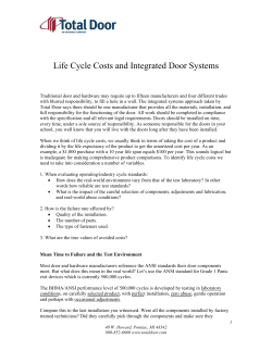 Traditional door and hardware &ndash; involves up to 15 manufacturers