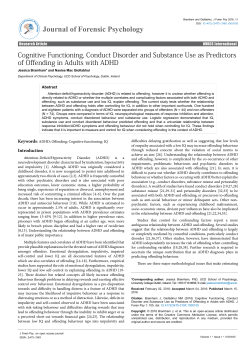 Cognitive Functioning, Conduct Disorder and Substance Use as