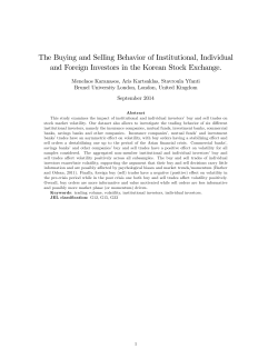 The Buying and Selling Behavior of Institutional, Individual and
