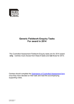 Teacher Guidance Fieldwork Enquiry 2014