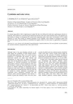 Cytokinins and water stress