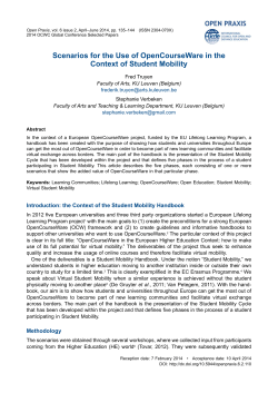 Scenarios for the Use of OpenCourseWare in the Context of Student