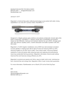 Magnation Aquabolt New Product Announcement