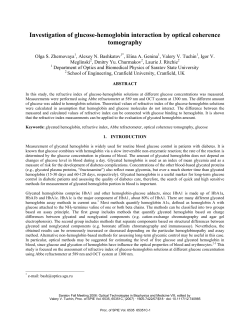Investigation of glucose-hemoglobin interaction by optical