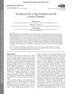 Too Big to Fail: Large Samples and the p-Value