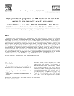 Light penetration properties of NIR radiation in fruit with respect to