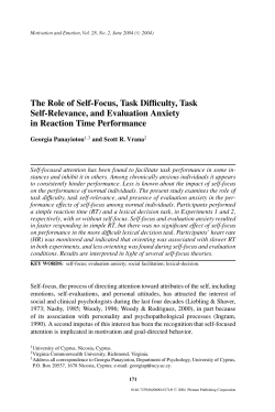 The Role of Self-Focus, Task Difficulty, Task Self
