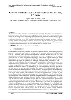 ground water status- acase study of allahabad, up, india