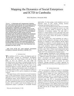 Mapping the Dynamics of Social Enterprises and ICTD in Cambodia