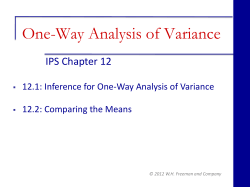 One-Way Analysis of Variance
