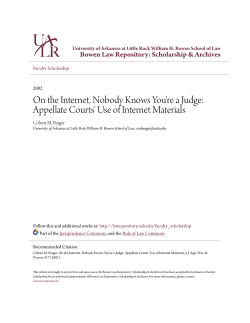 Appellate Courts` Use of Internet Materials