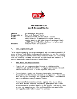 JD Youth Support Worker May 17