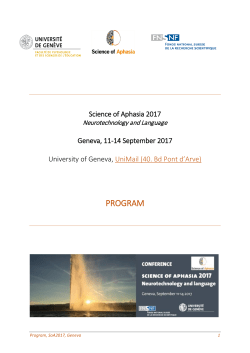 program - Universit&eacute; de Gen&egrave;ve