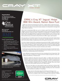 ORNL`s Cray XT `Jaguar` Helps BMI Win Award, Nation
