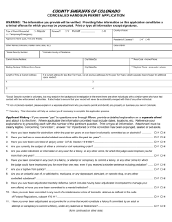 CCW Application - City and County of Denver