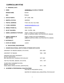 curriculum vitae - Staff