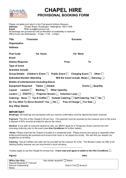 booking form - Framework Knitters Museum