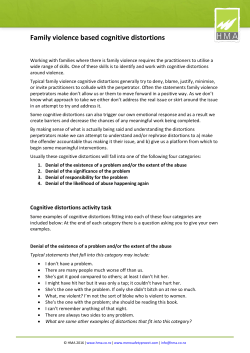 Family violence based cognitive distortions