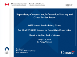Supervisory Cooperation, Information Sharing and Cross Border