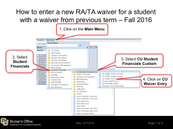 How to enter RA TA waiver